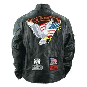 NWOT Diamond Plate Men’s Unisex Buffalo Leather Motorcycle Jacket 40"
